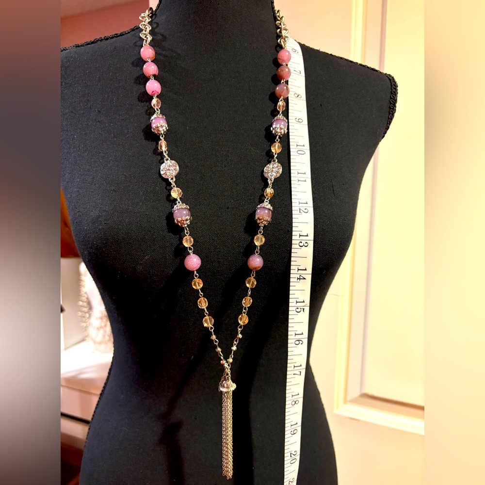 20” long silver necklace